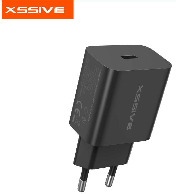 Adapter/Charger USB-C, 20W PD 3, Marke: XSSIVE