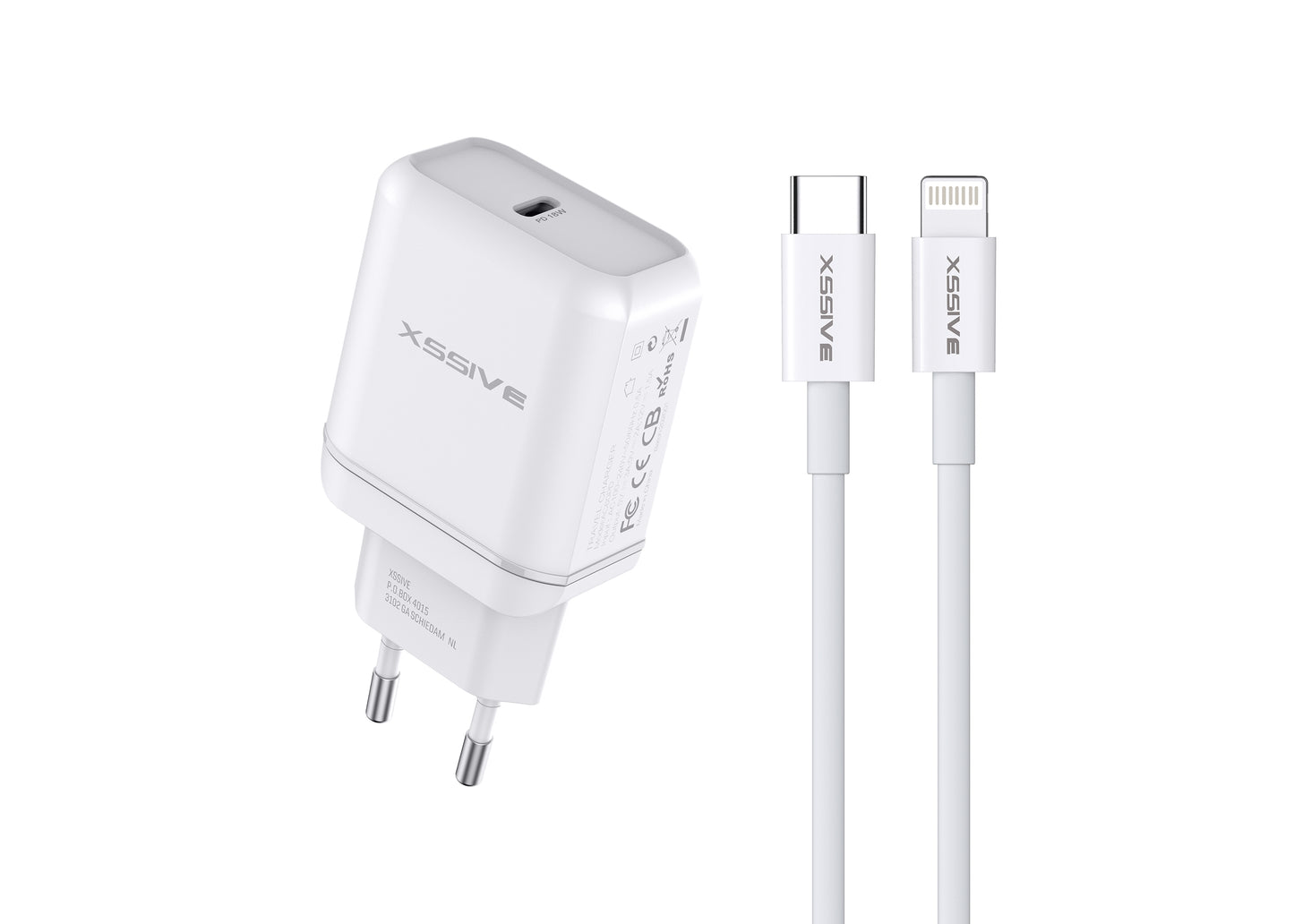 Adapter mit Kabel, Netzladegerät 20W PD 3. mit Kabel USB-C auf Lightning/für Apple XSSIVE
